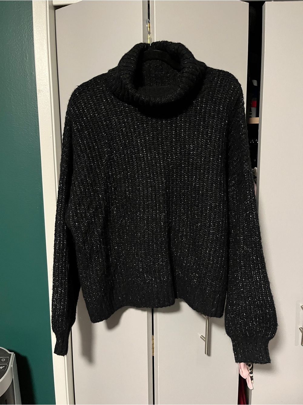 Old Navy Black Flecked Turtleneck Sweater